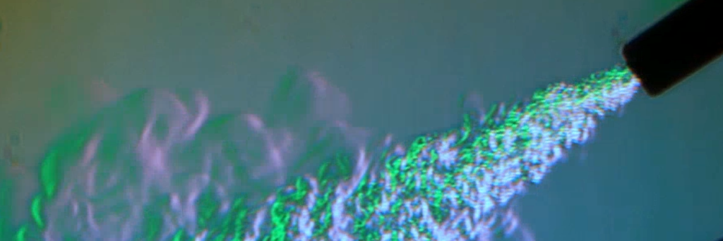 Schlieren Video #3 | Spray Duster Visualized by our Multi-Color Schlieren System